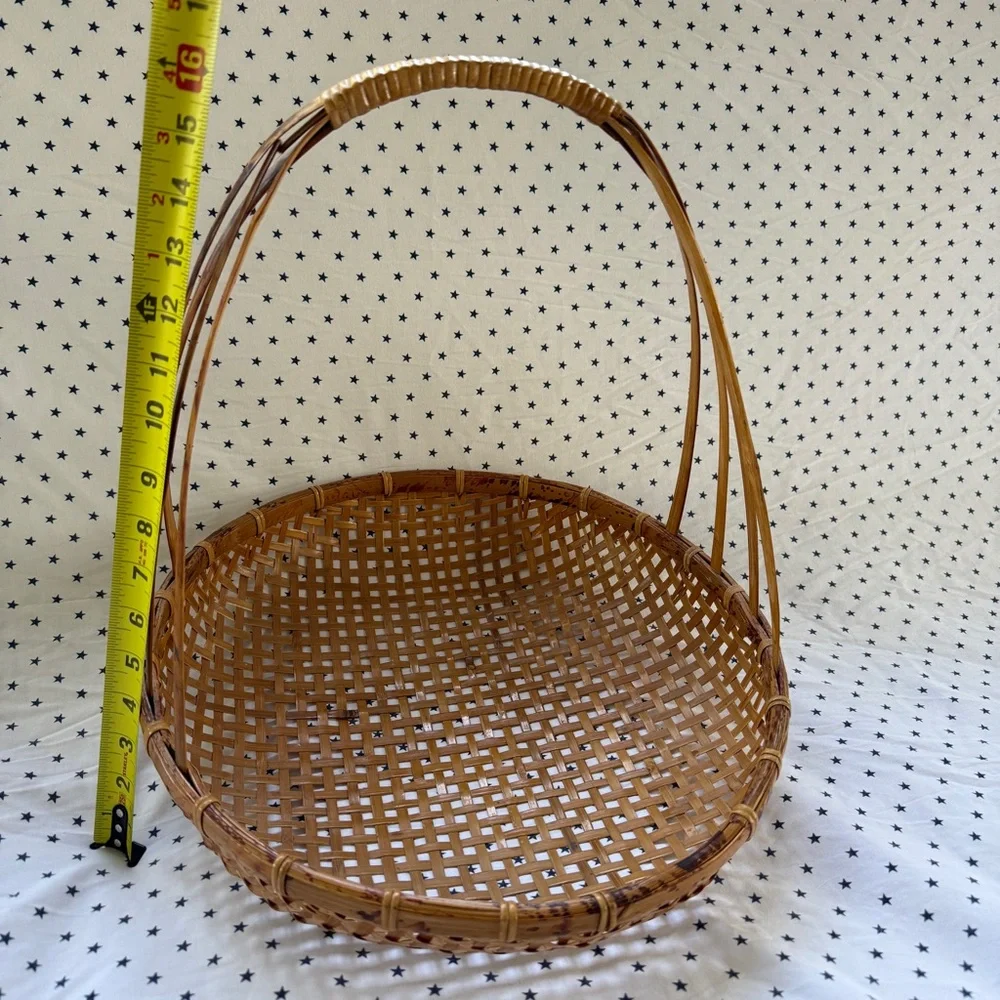 Vintage Republic of China Rattan / Bamboo / Reed Fishing Basket Excellent Cond